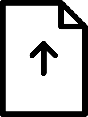 Siyah ve Beyaz Logo Simgesi PNG Biçimini Yükle. Web Sitesi Düğmesi, Mobil Uygulama Arayüzü, Dosya Aktarımı, Belge Paylaşımı, Bulut Depolama ve Veri Yedekleme için Minimalist Düz Tasarımlı Tek Renkli Ok Gönderme İşareti Grafiksel Elemanı