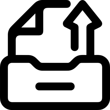 Siyah ve Beyaz Logo Simgesi PNG Biçimini Yükle. Web Sitesi Düğmesi, Mobil Uygulama Arayüzü, Dosya Aktarımı, Belge Paylaşımı, Bulut Depolama ve Veri Yedekleme için Minimalist Düz Tasarımlı Tek Renkli Ok Gönderme İşareti Grafiksel Elemanı