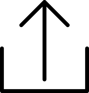 Siyah ve Beyaz Logo Simgesi PNG Biçimini Yükle. Web Sitesi Düğmesi, Mobil Uygulama Arayüzü, Dosya Aktarımı, Belge Paylaşımı, Bulut Depolama ve Veri Yedekleme için Minimalist Düz Tasarımlı Tek Renkli Ok Gönderme İşareti Grafiksel Elemanı