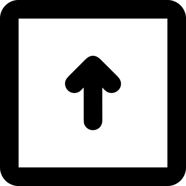 Siyah ve Beyaz Logo Simgesi PNG Biçimini Yükle. Web Sitesi Düğmesi, Mobil Uygulama Arayüzü, Dosya Aktarımı, Belge Paylaşımı, Bulut Depolama ve Veri Yedekleme için Minimalist Düz Tasarımlı Tek Renkli Ok Gönderme İşareti Grafiksel Elemanı