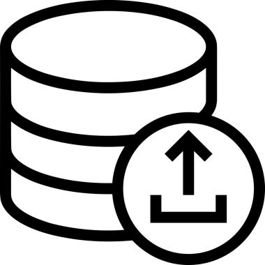 Siyah ve Beyaz Logo Simgesi PNG Biçimini Yükle. Web Sitesi Düğmesi, Mobil Uygulama Arayüzü, Dosya Aktarımı, Belge Paylaşımı, Bulut Depolama ve Veri Yedekleme için Minimalist Düz Tasarımlı Tek Renkli Ok Gönderme İşareti Grafiksel Elemanı