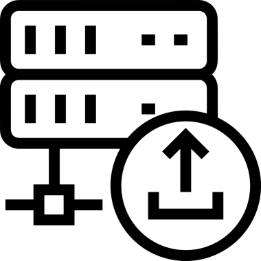 Siyah ve Beyaz Logo Simgesi PNG Biçimini Yükle. Web Sitesi Düğmesi, Mobil Uygulama Arayüzü, Dosya Aktarımı, Belge Paylaşımı, Bulut Depolama ve Veri Yedekleme için Minimalist Düz Tasarımlı Tek Renkli Ok Gönderme İşareti Grafiksel Elemanı