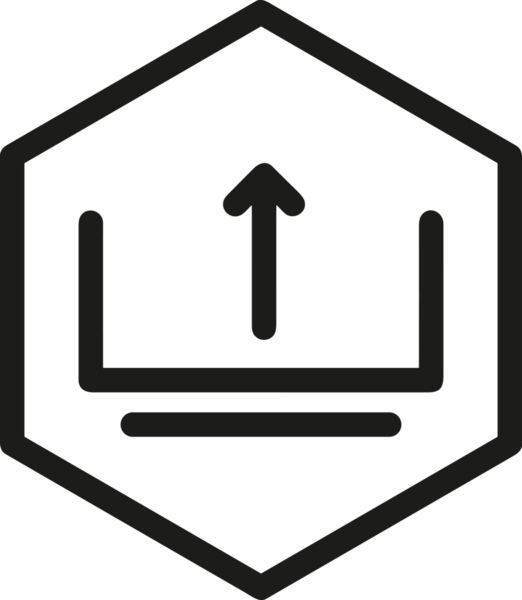 Siyah ve Beyaz Logo Simgesi PNG Biçimini Yükle. Web Sitesi Düğmesi, Mobil Uygulama Arayüzü, Dosya Aktarımı, Belge Paylaşımı, Bulut Depolama ve Veri Yedekleme için Minimalist Düz Tasarımlı Tek Renkli Ok Gönderme İşareti Grafiksel Elemanı