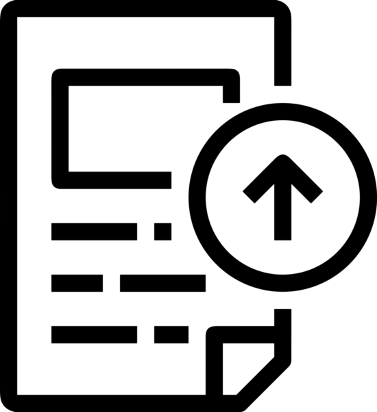 Siyah ve Beyaz Logo Simgesi PNG Biçimini Yükle. Web Sitesi Düğmesi, Mobil Uygulama Arayüzü, Dosya Aktarımı, Belge Paylaşımı, Bulut Depolama ve Veri Yedekleme için Minimalist Düz Tasarımlı Tek Renkli Ok Gönderme İşareti Grafiksel Elemanı