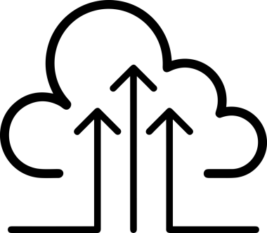 Siyah ve Beyaz Logo Simgesi PNG Biçimini Yükle. Web Sitesi Düğmesi, Mobil Uygulama Arayüzü, Dosya Aktarımı, Belge Paylaşımı, Bulut Depolama ve Veri Yedekleme için Minimalist Düz Tasarımlı Tek Renkli Ok Gönderme İşareti Grafiksel Elemanı