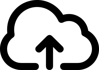 Siyah ve Beyaz Logo Simgesi PNG Biçimini Yükle. Web Sitesi Düğmesi, Mobil Uygulama Arayüzü, Dosya Aktarımı, Belge Paylaşımı, Bulut Depolama ve Veri Yedekleme için Minimalist Düz Tasarımlı Tek Renkli Ok Gönderme İşareti Grafiksel Elemanı