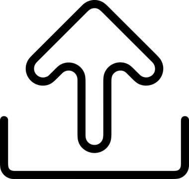 Siyah ve Beyaz Logo Simgesi PNG Biçimini Yükle. Web Sitesi Düğmesi, Mobil Uygulama Arayüzü, Dosya Aktarımı, Belge Paylaşımı, Bulut Depolama ve Veri Yedekleme için Minimalist Düz Tasarımlı Tek Renkli Ok Gönderme İşareti Grafiksel Elemanı