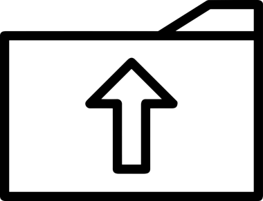 Siyah ve Beyaz Logo Simgesi PNG Biçimini Yükle. Web Sitesi Düğmesi, Mobil Uygulama Arayüzü, Dosya Aktarımı, Belge Paylaşımı, Bulut Depolama ve Veri Yedekleme için Minimalist Düz Tasarımlı Tek Renkli Ok Gönderme İşareti Grafiksel Elemanı