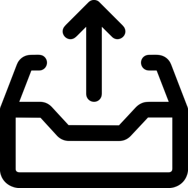 Siyah ve Beyaz Logo Simgesi PNG Biçimini Yükle. Web Sitesi Düğmesi, Mobil Uygulama Arayüzü, Dosya Aktarımı, Belge Paylaşımı, Bulut Depolama ve Veri Yedekleme için Minimalist Düz Tasarımlı Tek Renkli Ok Gönderme İşareti Grafiksel Elemanı