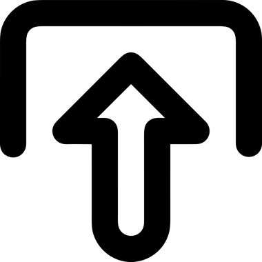 Siyah ve Beyaz Logo Simgesi PNG Biçimini Yükle. Web Sitesi Düğmesi, Mobil Uygulama Arayüzü, Dosya Aktarımı, Belge Paylaşımı, Bulut Depolama ve Veri Yedekleme için Minimalist Düz Tasarımlı Tek Renkli Ok Gönderme İşareti Grafiksel Elemanı