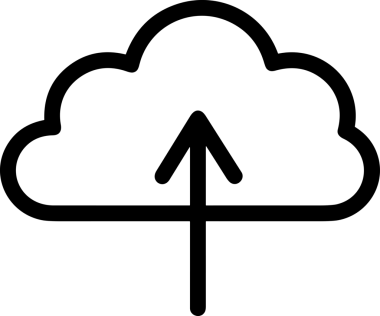 Siyah ve Beyaz Logo Simgesi PNG Biçimini Yükle. Web Sitesi Düğmesi, Mobil Uygulama Arayüzü, Dosya Aktarımı, Belge Paylaşımı, Bulut Depolama ve Veri Yedekleme için Minimalist Düz Tasarımlı Tek Renkli Ok Gönderme İşareti Grafiksel Elemanı