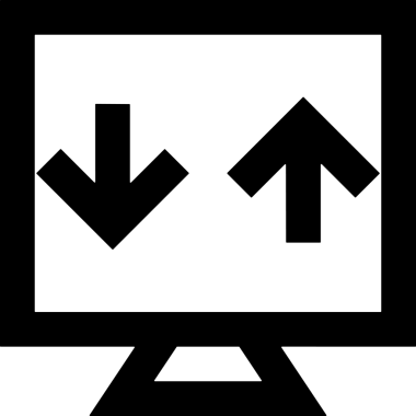 Siyah ve Beyaz Logo Simgesi PNG Biçimini Yükle. Web Sitesi Düğmesi, Mobil Uygulama Arayüzü, Dosya Aktarımı, Belge Paylaşımı, Bulut Depolama ve Veri Yedekleme için Minimalist Düz Tasarımlı Tek Renkli Ok Gönderme İşareti Grafiksel Elemanı