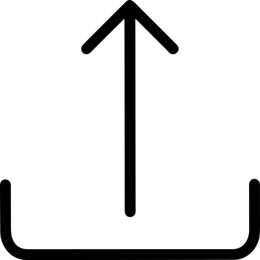 Siyah ve Beyaz Logo Simgesi PNG Biçimini Yükle. Web Sitesi Düğmesi, Mobil Uygulama Arayüzü, Dosya Aktarımı, Belge Paylaşımı, Bulut Depolama ve Veri Yedekleme için Minimalist Düz Tasarımlı Tek Renkli Ok Gönderme İşareti Grafiksel Elemanı