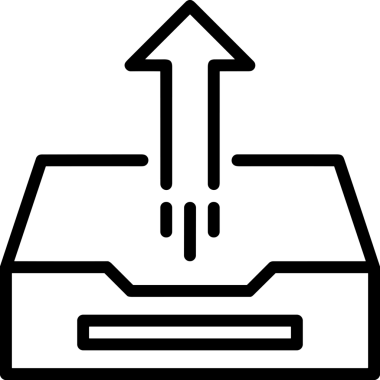 Siyah ve Beyaz Logo Simgesi PNG Biçimini Yükle. Web Sitesi Düğmesi, Mobil Uygulama Arayüzü, Dosya Aktarımı, Belge Paylaşımı, Bulut Depolama ve Veri Yedekleme için Minimalist Düz Tasarımlı Tek Renkli Ok Gönderme İşareti Grafiksel Elemanı