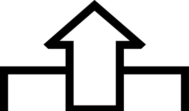 Siyah ve Beyaz Logo Simgesi PNG Biçimini Yükle. Web Sitesi Düğmesi, Mobil Uygulama Arayüzü, Dosya Aktarımı, Belge Paylaşımı, Bulut Depolama ve Veri Yedekleme için Minimalist Düz Tasarımlı Tek Renkli Ok Gönderme İşareti Grafiksel Elemanı