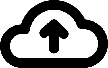 Siyah ve Beyaz Logo Simgesi PNG Biçimini Yükle. Web Sitesi Düğmesi, Mobil Uygulama Arayüzü, Dosya Aktarımı, Belge Paylaşımı, Bulut Depolama ve Veri Yedekleme için Minimalist Düz Tasarımlı Tek Renkli Ok Gönderme İşareti Grafiksel Elemanı