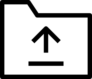Siyah ve Beyaz Logo Simgesi PNG Biçimini Yükle. Web Sitesi Düğmesi, Mobil Uygulama Arayüzü, Dosya Aktarımı, Belge Paylaşımı, Bulut Depolama ve Veri Yedekleme için Minimalist Düz Tasarımlı Tek Renkli Ok Gönderme İşareti Grafiksel Elemanı