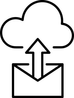 Siyah ve Beyaz Logo Simgesi PNG Biçimini Yükle. Web Sitesi Düğmesi, Mobil Uygulama Arayüzü, Dosya Aktarımı, Belge Paylaşımı, Bulut Depolama ve Veri Yedekleme için Minimalist Düz Tasarımlı Tek Renkli Ok Gönderme İşareti Grafiksel Elemanı