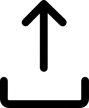 Siyah ve Beyaz Logo Simgesi PNG Biçimini Yükle. Web Sitesi Düğmesi, Mobil Uygulama Arayüzü, Dosya Aktarımı, Belge Paylaşımı, Bulut Depolama ve Veri Yedekleme için Minimalist Düz Tasarımlı Tek Renkli Ok Gönderme İşareti Grafiksel Elemanı