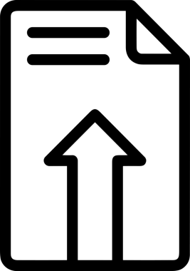 Siyah ve Beyaz Logo Simgesi PNG Biçimini Yükle. Web Sitesi Düğmesi, Mobil Uygulama Arayüzü, Dosya Aktarımı, Belge Paylaşımı, Bulut Depolama ve Veri Yedekleme için Minimalist Düz Tasarımlı Tek Renkli Ok Gönderme İşareti Grafiksel Elemanı