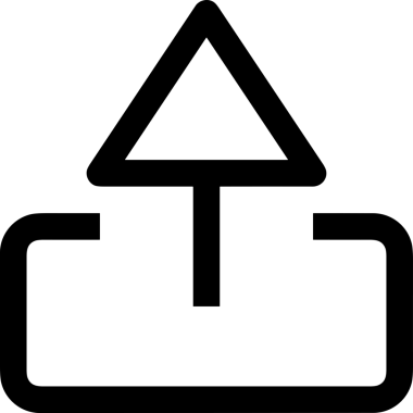 Siyah ve Beyaz Logo Simgesi PNG Biçimini Yükle. Web Sitesi Düğmesi, Mobil Uygulama Arayüzü, Dosya Aktarımı, Belge Paylaşımı, Bulut Depolama ve Veri Yedekleme için Minimalist Düz Tasarımlı Tek Renkli Ok Gönderme İşareti Grafiksel Elemanı