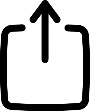 Siyah ve Beyaz Logo Simgesi PNG Biçimini Yükle. Web Sitesi Düğmesi, Mobil Uygulama Arayüzü, Dosya Aktarımı, Belge Paylaşımı, Bulut Depolama ve Veri Yedekleme için Minimalist Düz Tasarımlı Tek Renkli Ok Gönderme İşareti Grafiksel Elemanı