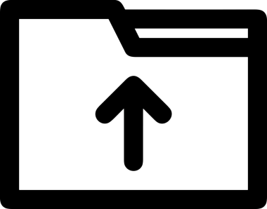 Siyah ve Beyaz Logo Simgesi PNG Biçimini Yükle. Web Sitesi Düğmesi, Mobil Uygulama Arayüzü, Dosya Aktarımı, Belge Paylaşımı, Bulut Depolama ve Veri Yedekleme için Minimalist Düz Tasarımlı Tek Renkli Ok Gönderme İşareti Grafiksel Elemanı