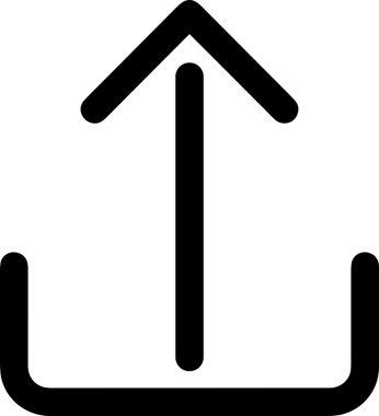 Siyah ve Beyaz Logo Simgesi PNG Biçimini Yükle. Web Sitesi Düğmesi, Mobil Uygulama Arayüzü, Dosya Aktarımı, Belge Paylaşımı, Bulut Depolama ve Veri Yedekleme için Minimalist Düz Tasarımlı Tek Renkli Ok Gönderme İşareti Grafiksel Elemanı