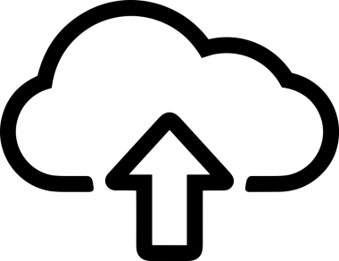 Siyah ve Beyaz Logo Simgesi PNG Biçimini Yükle. Web Sitesi Düğmesi, Mobil Uygulama Arayüzü, Dosya Aktarımı, Belge Paylaşımı, Bulut Depolama ve Veri Yedekleme için Minimalist Düz Tasarımlı Tek Renkli Ok Gönderme İşareti Grafiksel Elemanı