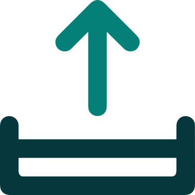 Siyah ve Beyaz Logo Simgesi PNG Biçimini Yükle. Web Sitesi Düğmesi, Mobil Uygulama Arayüzü, Dosya Aktarımı, Belge Paylaşımı, Bulut Depolama ve Veri Yedekleme için Minimalist Düz Tasarımlı Tek Renkli Ok Gönderme İşareti Grafiksel Elemanı