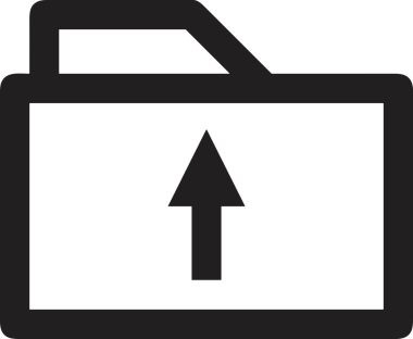 Siyah ve Beyaz Logo Simgesi PNG Biçimini Yükle. Web Sitesi Düğmesi, Mobil Uygulama Arayüzü, Dosya Aktarımı, Belge Paylaşımı, Bulut Depolama ve Veri Yedekleme için Minimalist Düz Tasarımlı Tek Renkli Ok Gönderme İşareti Grafiksel Elemanı