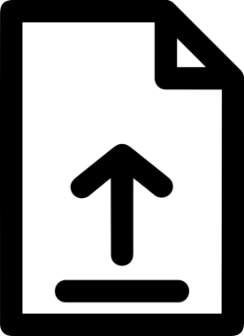 Siyah ve Beyaz Logo Simgesi PNG Biçimini Yükle. Web Sitesi Düğmesi, Mobil Uygulama Arayüzü, Dosya Aktarımı, Belge Paylaşımı, Bulut Depolama ve Veri Yedekleme için Minimalist Düz Tasarımlı Tek Renkli Ok Gönderme İşareti Grafiksel Elemanı