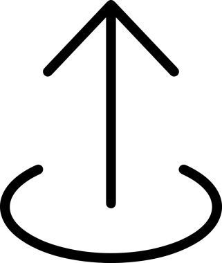 Siyah ve Beyaz Logo Simgesi PNG Biçimini Yükle. Web Sitesi Düğmesi, Mobil Uygulama Arayüzü, Dosya Aktarımı, Belge Paylaşımı, Bulut Depolama ve Veri Yedekleme için Minimalist Düz Tasarımlı Tek Renkli Ok Gönderme İşareti Grafiksel Elemanı