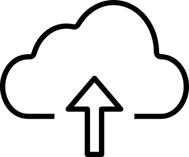 Siyah ve Beyaz Logo Simgesi PNG Biçimini Yükle. Web Sitesi Düğmesi, Mobil Uygulama Arayüzü, Dosya Aktarımı, Belge Paylaşımı, Bulut Depolama ve Veri Yedekleme için Minimalist Düz Tasarımlı Tek Renkli Ok Gönderme İşareti Grafiksel Elemanı