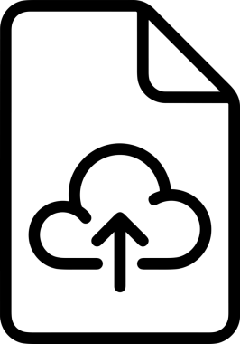 Siyah ve Beyaz Logo Simgesi PNG Biçimini Yükle. Web Sitesi Düğmesi, Mobil Uygulama Arayüzü, Dosya Aktarımı, Belge Paylaşımı, Bulut Depolama ve Veri Yedekleme için Minimalist Düz Tasarımlı Tek Renkli Ok Gönderme İşareti Grafiksel Elemanı