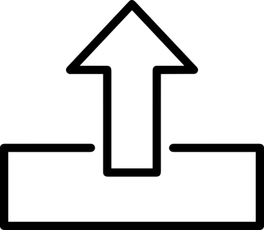 Siyah ve Beyaz Logo Simgesi PNG Biçimini Yükle. Web Sitesi Düğmesi, Mobil Uygulama Arayüzü, Dosya Aktarımı, Belge Paylaşımı, Bulut Depolama ve Veri Yedekleme için Minimalist Düz Tasarımlı Tek Renkli Ok Gönderme İşareti Grafiksel Elemanı