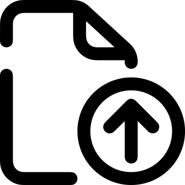 Siyah ve Beyaz Logo Simgesi PNG Biçimini Yükle. Web Sitesi Düğmesi, Mobil Uygulama Arayüzü, Dosya Aktarımı, Belge Paylaşımı, Bulut Depolama ve Veri Yedekleme için Minimalist Düz Tasarımlı Tek Renkli Ok Gönderme İşareti Grafiksel Elemanı