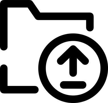 Siyah ve Beyaz Logo Simgesi PNG Biçimini Yükle. Web Sitesi Düğmesi, Mobil Uygulama Arayüzü, Dosya Aktarımı, Belge Paylaşımı, Bulut Depolama ve Veri Yedekleme için Minimalist Düz Tasarımlı Tek Renkli Ok Gönderme İşareti Grafiksel Elemanı