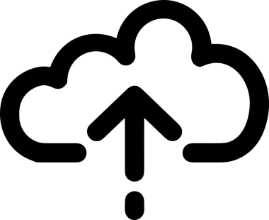 Siyah ve Beyaz Logo Simgesi PNG Biçimini Yükle. Web Sitesi Düğmesi, Mobil Uygulama Arayüzü, Dosya Aktarımı, Belge Paylaşımı, Bulut Depolama ve Veri Yedekleme için Minimalist Düz Tasarımlı Tek Renkli Ok Gönderme İşareti Grafiksel Elemanı