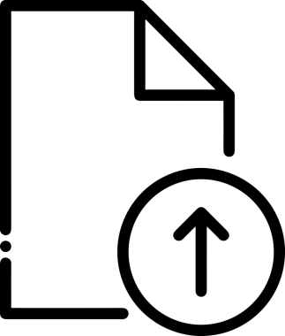 Siyah ve Beyaz Logo Simgesi PNG Biçimini Yükle. Web Sitesi Düğmesi, Mobil Uygulama Arayüzü, Dosya Aktarımı, Belge Paylaşımı, Bulut Depolama ve Veri Yedekleme için Minimalist Düz Tasarımlı Tek Renkli Ok Gönderme İşareti Grafiksel Elemanı