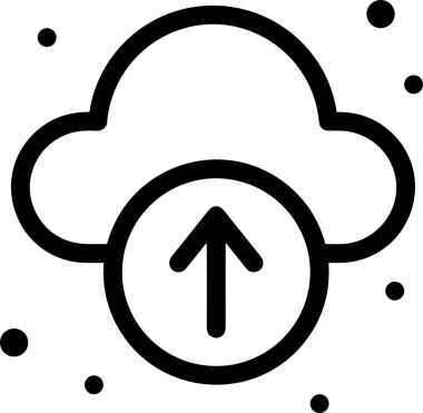 Siyah ve Beyaz Logo Simgesi PNG Biçimini Yükle. Web Sitesi Düğmesi, Mobil Uygulama Arayüzü, Dosya Aktarımı, Belge Paylaşımı, Bulut Depolama ve Veri Yedekleme için Minimalist Düz Tasarımlı Tek Renkli Ok Gönderme İşareti Grafiksel Elemanı