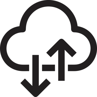 Siyah ve Beyaz Logo Simgesi PNG Biçimini Yükle. Web Sitesi Düğmesi, Mobil Uygulama Arayüzü, Dosya Aktarımı, Belge Paylaşımı, Bulut Depolama ve Veri Yedekleme için Minimalist Düz Tasarımlı Tek Renkli Ok Gönderme İşareti Grafiksel Elemanı