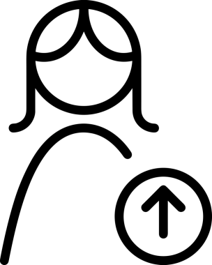 Siyah ve Beyaz Logo Simgesi PNG Biçimini Yükle. Web Sitesi Düğmesi, Mobil Uygulama Arayüzü, Dosya Aktarımı, Belge Paylaşımı, Bulut Depolama ve Veri Yedekleme için Minimalist Düz Tasarımlı Tek Renkli Ok Gönderme İşareti Grafiksel Elemanı