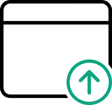 Siyah ve Beyaz Logo Simgesi PNG Biçimini Yükle. Web Sitesi Düğmesi, Mobil Uygulama Arayüzü, Dosya Aktarımı, Belge Paylaşımı, Bulut Depolama ve Veri Yedekleme için Minimalist Düz Tasarımlı Tek Renkli Ok Gönderme İşareti Grafiksel Elemanı