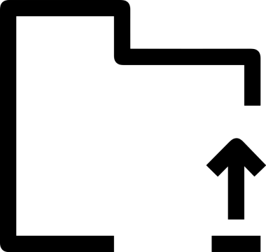 Siyah ve Beyaz Logo Simgesi PNG Biçimini Yükle. Web Sitesi Düğmesi, Mobil Uygulama Arayüzü, Dosya Aktarımı, Belge Paylaşımı, Bulut Depolama ve Veri Yedekleme için Minimalist Düz Tasarımlı Tek Renkli Ok Gönderme İşareti Grafiksel Elemanı
