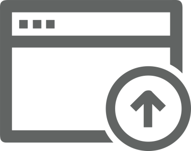 Siyah ve Beyaz Logo Simgesi PNG Biçimini Yükle. Web Sitesi Düğmesi, Mobil Uygulama Arayüzü, Dosya Aktarımı, Belge Paylaşımı, Bulut Depolama ve Veri Yedekleme için Minimalist Düz Tasarımlı Tek Renkli Ok Gönderme İşareti Grafiksel Elemanı