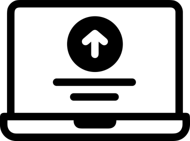 Siyah ve Beyaz Logo Simgesi PNG Biçimini Yükle. Web Sitesi Düğmesi, Mobil Uygulama Arayüzü, Dosya Aktarımı, Belge Paylaşımı, Bulut Depolama ve Veri Yedekleme için Minimalist Düz Tasarımlı Tek Renkli Ok Gönderme İşareti Grafiksel Elemanı