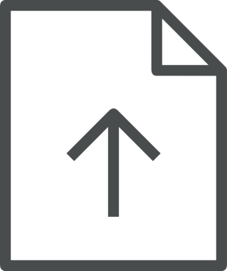 Siyah ve Beyaz Logo Simgesi PNG Biçimini Yükle. Web Sitesi Düğmesi, Mobil Uygulama Arayüzü, Dosya Aktarımı, Belge Paylaşımı, Bulut Depolama ve Veri Yedekleme için Minimalist Düz Tasarımlı Tek Renkli Ok Gönderme İşareti Grafiksel Elemanı