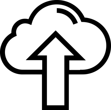 Siyah ve Beyaz Logo Simgesi PNG Biçimini Yükle. Web Sitesi Düğmesi, Mobil Uygulama Arayüzü, Dosya Aktarımı, Belge Paylaşımı, Bulut Depolama ve Veri Yedekleme için Minimalist Düz Tasarımlı Tek Renkli Ok Gönderme İşareti Grafiksel Elemanı