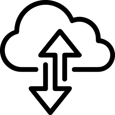 Siyah ve Beyaz Logo Simgesi PNG Biçimini Yükle. Web Sitesi Düğmesi, Mobil Uygulama Arayüzü, Dosya Aktarımı, Belge Paylaşımı, Bulut Depolama ve Veri Yedekleme için Minimalist Düz Tasarımlı Tek Renkli Ok Gönderme İşareti Grafiksel Elemanı